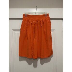 Vintage Orange Silk Pleated High Rise Shorts Women’s Size 10 Game Day Preppy